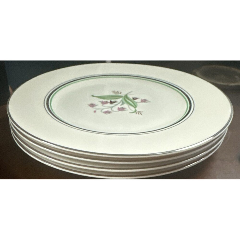 Set of 4 Syracuse China Old Ivory Coralbel 9.75" Dinner Plates